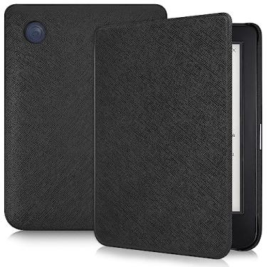 Imagem de Caweet Capa para Kobo Clara Color/Kobo Clara BW 15 cm versão 2024, capa de couro PU ultraleve com despertar/hibernar automaticamente, preta