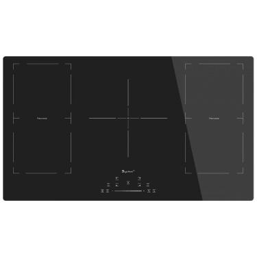 Imagem de Cooktop Elétrico de Indução para Embutir 36&quot; 91CM com 5 Queimadores e 9 Níveis de Potência, 220V 9000W, Singlehomie IXFD905, Preto