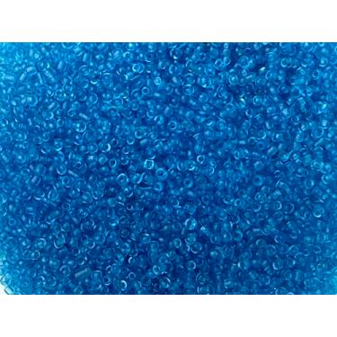 Imagem de Tamanho das contas de semente: 11/0 50 g / 1,76 oz (azul turquesa transparente fosco)