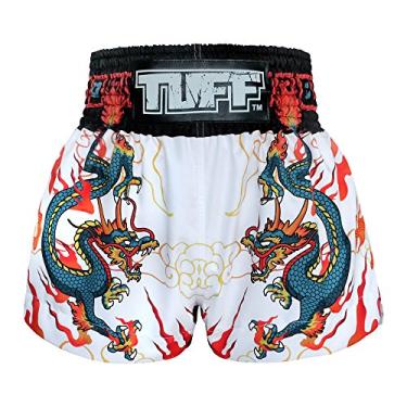 Imagem de Tuff Sport Shorts de boxe Muay Thai Dragon Skull Kick Martial Arts Training Gym Clothing Trunks, Dragão antigo vermelho, G