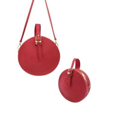 Imagem de Bolsa Silicone Redonda Reforçada Tiracolo Ombro Casual Praia (Vermelho)