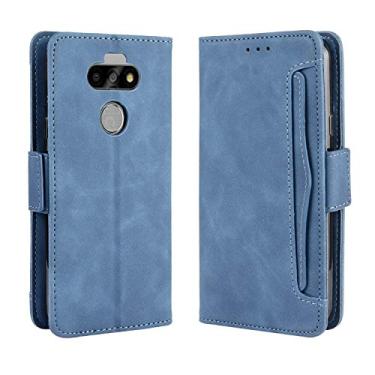 Imagem de Capa com compartimento para cartão para LG K31, capa flip carteira de couro para LG K31, capa magnética retrô para celular, capa carteira de telefone com compartimentos para cartões