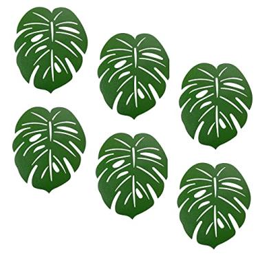 Imagem de Kit 6 Peças Jogo Americano Formato De Folha Costela De Adão Mesa Posta Lugar Americano Pvc Folhagem Elegante