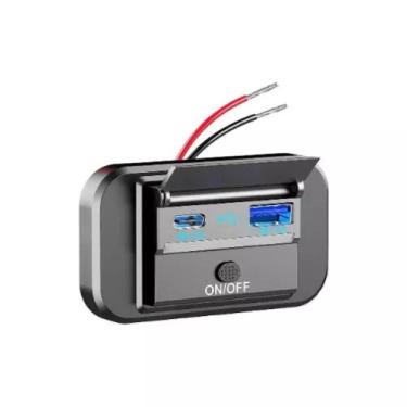 Imagem de Painel Carga Rápida - Tipo C, Usb 3.0, 12v/24v Motorhome/car - KGConec