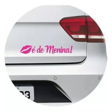 Imagem de Adesivo É De Menina Carro Moto Automotivo Mulher Beijo - Resitank