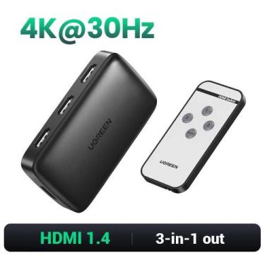 Imagem de USBHUB HDMI UGREEN 2.1 2.0 8K Switch 3 em 1 Out com Controle Remoto 8K