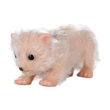 Imagem de Almencla Brinquedo de urso ártico renascido em miniatura, mini urso ártico de silicone, brinquedo de boneca animal fofo e realista engraçado para presente de