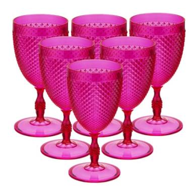 Imagem de Kit de 6 Taças Bico de Jaca de Acrílico (Rosa Neon)