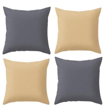 Imagem de Kit 4 Capas Lisas Cores Variadas Para Sala Sofá Luxo - Gabi Flor, Chum