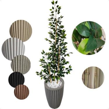 Imagem de Bambu Da Sorte Artificial 2 Metros Grande Com Vaso Decoração - Flor de
