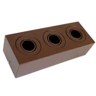 Imagem de Plafon Sobrepor Triplo Alumínio Com Lâmpadas LED Bivolt - I9LED, Marro