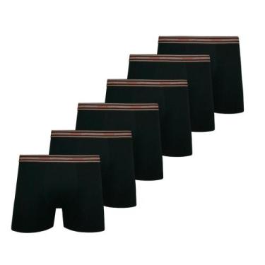 Imagem de Kit 6 Cuecas Boxer Lupo Em Algodão Masculina Cotton Original, Preto, G