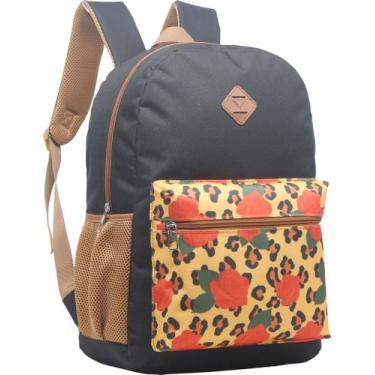 Imagem de Mochila Juvenil Feminina Varias Estampas Yepp  MF8159, Preto, Marrom