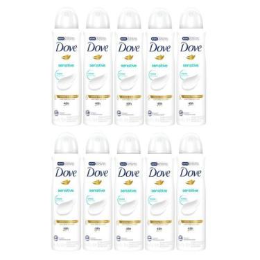 Imagem de Kit 10 Desodorante Antitranspirante Aerosol Dove Sensitive Sem Perfume