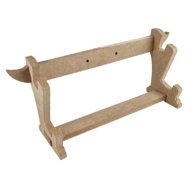 Imagem de Suporte De Mesa E Parede Em Madeira Adagas E Facas - Tenda Medieval