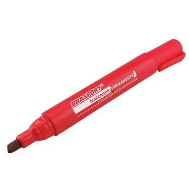 Imagem de 12Un CanetaMarcador Permanente PontaGrossa Vermelha Brasfort