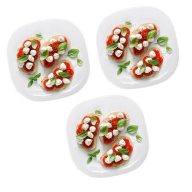 Imagem de 3 Pratos Quadrados de Mesa 28cm 100% Melamina Gourmet Mix