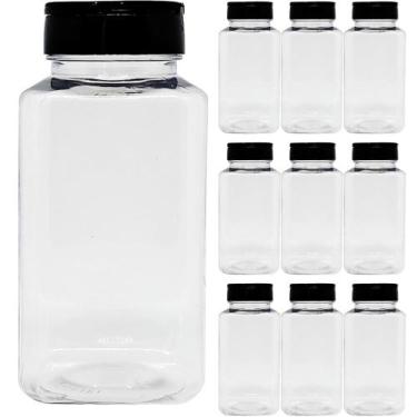 Imagem de Kit 10 Potes De Plastico 350ml Porta Tempero Com Tampa Dosadora Dupla 