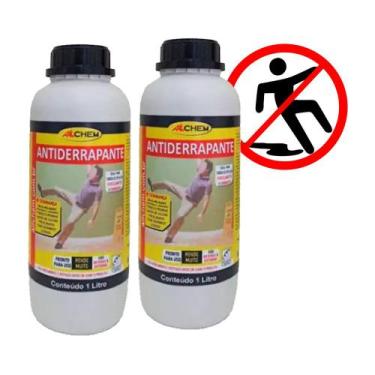 Imagem de Kit 2 Antiderrapante Líquido Contra Queda Transparente 1lt - Allchem