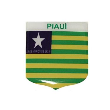 Imagem de Adesivo Resinado Em Escudo Da Bandeira Do Piauí - Mundo Das Bandeiras