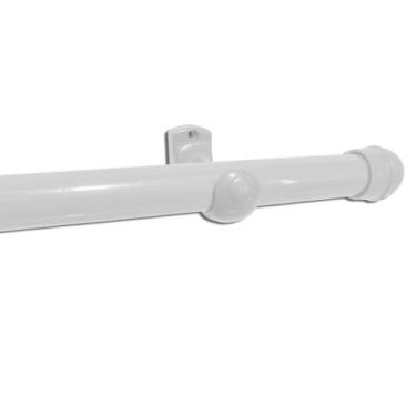 Imagem de Varão Simples 2,00 metros para Cortina 28mm Kit Com Suporte - ENTROU C
