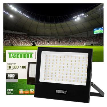 Imagem de Refletor Taschibra TR LED 100W Preto, Luz Quente 3000K