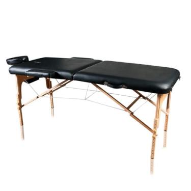 Imagem de Maca Dobrável Madeira 350kg Estética Massagem Portátil Cor Preto - Gold - Modelo Top 1,90x70cm
