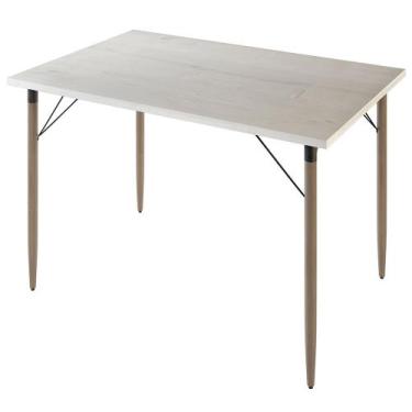 Imagem de Mesa de Jantar Madri Tampo Avelã Pés Natural Salaone