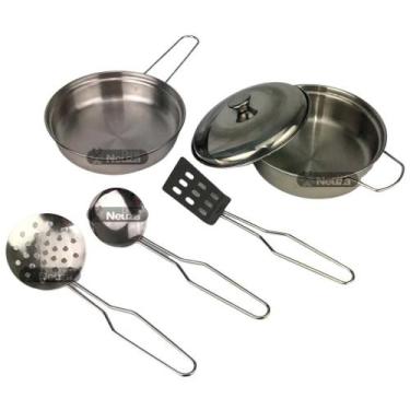 Imagem de Kit Cozinha De Brinquedo Jogo De Panelinhas Em Inox 6 Peças - Braskit