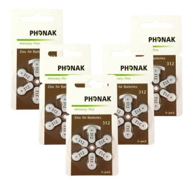 Imagem de 30 Pilhas Baterias 312 Pr41 P312 A312 Aparelho Auditivo - Phonak