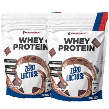 Imagem de Combo 2 Whey Protein Concentrado Zero Lactose Chocolate 900g NEWNUTRIT
