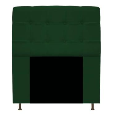 Imagem de Cabeceira Estofada Mel com Capitonê 90 cm para Cama Box Solteiro Suede Verde Quarto - AM Decor