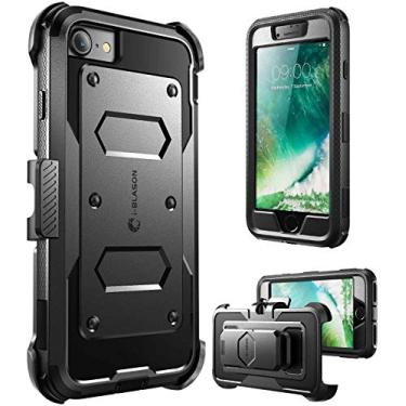 Imagem de i-Blason Capa Armorbox projetada para iPhone SE2 2020/iPhone 7/iPhone 8, [protetor de tela] capa coldre resistente de corpo inteiro para iPhone SE 2ª geração, preta
