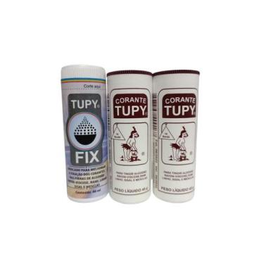 Imagem de Kit 2 Corantes Tintura Várias Cores 45g + 1 Fixador Tupy Fix, Bordô