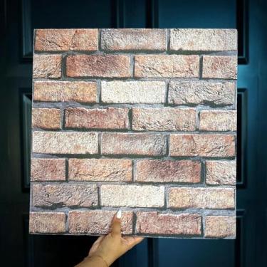 Imagem de 10 Placas Revestimento De Parede EPS Tijolinho Rústico Térmico 50cm - 