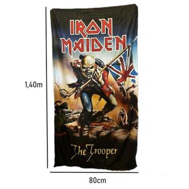 Imagem de Toalha de Praia Iron Maiden 1,40m x 80cm Algodão Rock Estilo
