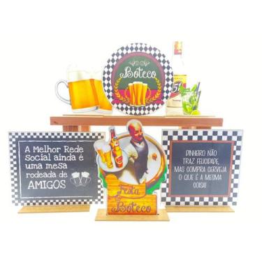 Imagem de Kit Display de Mesa 6 Peças Para Festa Boteco Mineiro MDF - Juju Brasi