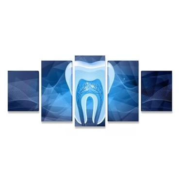 Imagem de Kit quadro decorativo 5 peças 95x60cm Odontológico Para Consultório