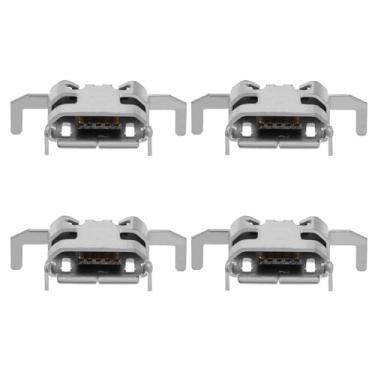 Imagem de Micro Traders 4 peças de soquete de porta de carregamento do controlador compatível com Xbox One Dual Sense Controller substituição USB porta de carregamento soquete prata