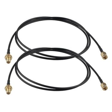Imagem de Futheda 2 peças SMA macho para SMA fêmea cabo de extensão antena suporte anteparo RG174 cabo coaxial de baixa perda 1 m/3 pés compatível com roteador 4G LTE gateway modem receptor dongle SDR celular