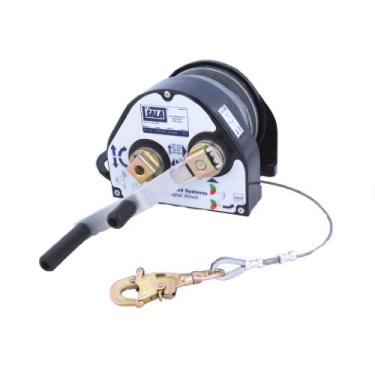 Imagem de 3M DBI-SALA Advanced 8518560 componente de espaço confinado, guincho 152 m de cabo galvanizado de 3/16 polegadas e gancho de pressão giratório, suporte de montagem, aço folheado a zinco