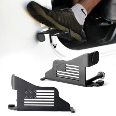 Imagem de Xprite Black Steel Frente Pé Pegs com bandeira Estilo EUA para 2007-2018 Jeep Wrangler JK 2DR JKU 4DR - 1 par
