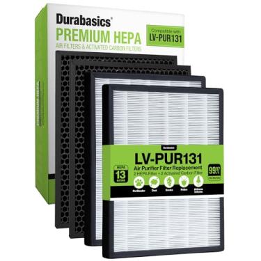 Imagem de Durabasics Filtros HEPA para substituição de purificador de ar LEVOIT LV-PUR131 - 2 filtros HEPA 13 e 2 filtros de carvão ativado - Compatível com LV-PUR131, LV-PUR131-RF e LV-PUR131S