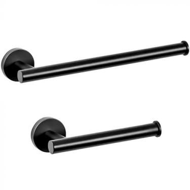 Imagem de Kit de Acessórios para Lavabo Top Tarsila Preto - Bela Metais, Preto