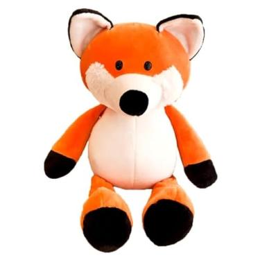 Imagem de BICHINHO de pelúcia | Brinquedos de pelúcia macios para abraçar, almofadas de pelúcia, brinquedo de boneca de animal peludo leão zebra trigre macaco castor raposa elefante girafa (RAPOSA)