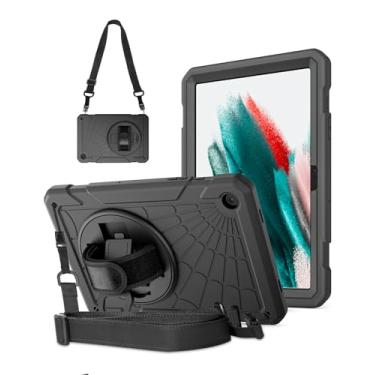 Imagem de Stweap Capa para Samsung Galaxy Tab A9+ 11 polegadas 2023 (SM-X210/X216/X218), capa rígida à prova de choque com alça de mão de rotação de 360°, suporte e alça de ombro para tablet Galaxy A9 Plus -