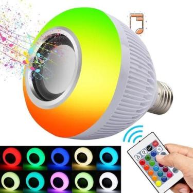 Imagem de Lâmpada Musical Multicolorida Led RGB Caixa De Som Bluetooth 3W - Lehm