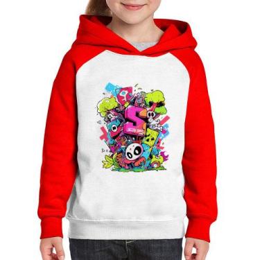 Imagem de Moletom Infantil Street Style - Foca na Moda, Branco, Vermelho, 2