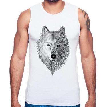 Imagem de Regata Lobo Mandala - Foca na Moda, Branco, G