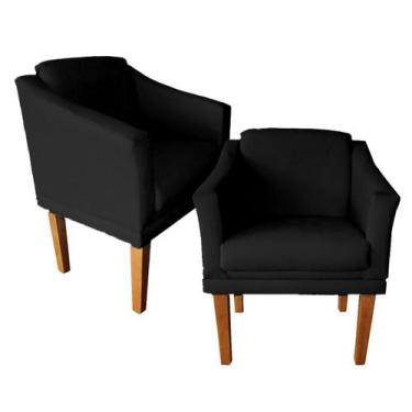 Imagem de Kit 2 Cadeiras Estofadas Gran Fael Para Recepção Empresa - Suede - Sv 